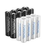 POWEROWL 16 x AA AAA Rechargeable Batteries Set, Pre-Charged 1.2V Ni-MH Batteries (8 x 2800mAh AA Batteries & 8 X 1000mAh AAA Batteries)