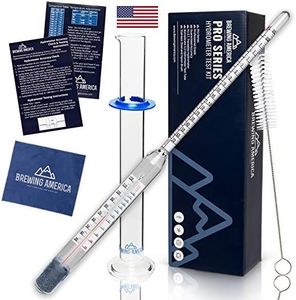 Thermo-Hydrometer ABV Tester Triple Scale - Pro Series American-Made Specific Gravity Hydrometer with Thermometer Temperature Correction, N.I.S.T Traceable (KIT)…