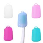 WLLHYF 5 Pcs Toothbrush Covers Silicone Toothbrush Covers Caps Portable Toothbrush Protector Travel Toothbrush Head Case Toothbrush Storage Head Cover Toothbrush Head Holder for Bathroom Home Travel