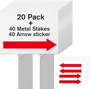 Wenqik 20 Pcs Yard Lawn Sign 16" x 12" Blank Yard Signs with Stakes and Arrow Stickers Blank Corrugated Plastic Signs for Garage Rent Yard Sale Party Decorations Birthday Guidepost, White, Writable