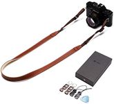 CANPIS Genuine Leather Camera Strap Quick Release CP008 Adjustable Length Vintage Camera Shoulder Strap Neck Strap for Nikon Canon Sony Pentax Leica Olympus Fuji All DSLR Cameras (Brown)