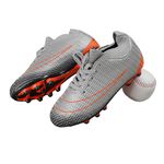 Hixingo Football Boots Kids, U Printing FG/AG Soccer Athletics Training Shoes Teenager Cleats Football Boots, Professional Running Shoes Unisex Breathable Sneakers, 4-8 UK Silver