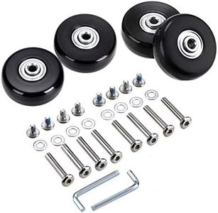 OwnMy 43 x 18mm Luggage Suitcase Replacement Wheels, Rubber Swivel Caster Wheels Bearings Repair Kits, Set of 4