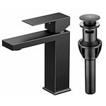 TRE Home Bathroom Faucet Black Bathroom Faucet, Bathroom Sink Faucet, Bathroom Faucet 1 Hole Installation Only, Bathroom Taps, Vanity Faucet, Washroom Faucet, Single Hole Bathroom Faucet (Matte Black)