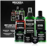 Brickell Men's Daily Elite Face Care Routine II, Toner, Charcoal Facial Wash, Face Scrub, Anti-Aging Night Cream, Eye Cream, Charcoal Mask and Moisturizer, Natural and Organic, Scented