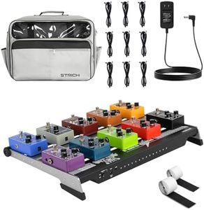 STRICH ComboFX II Guitar Pedal Board with Built-in Power Supply, 14 Outputs 9V 12V 18V, 20.87 x 14.37" Lightweight Aluminum Pedal Board 2.6LB with Pedal Cables, Carry Bag and Hook Loop Strips