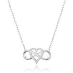 Philip Jones Silver Plated Infinity Heart Necklace Created with Zircondia® Crystals