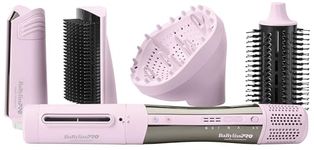 BaBylissPRO Nano Titanium Style/Switch Ionic Pink 5 in 1 Multi-Styler & Hair Dryer Includes -Dryer, Paddle Brush, 1-3/4" Round Brush, Diffuser & Smoothing Attachment, Cold Shot, Hot Air Styler, Dual Voltage