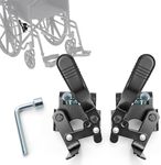 Extended Brake Arm Wheelchair Brakes, Easy-to-Install Side-Mounted Replacement for 7/8 Inch Tubing, Designed for Most Manual Wheelchairs (1 Pair, Black)