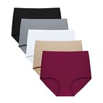 FallSweet No Show High Waist Briefs Underwear for Women Seamless Panties,Pack of 5 (Multi2, M)