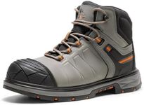 NORTIV 8 Winter Work Boots for Men Steel Toe Waterproof Construction Boots,Size 11,GREY,SNIC2422M