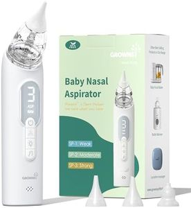 GROWNSY Upgrade Nasal Aspirator for Baby, Rechargeable Baby Nose Sucker, Electric Nose Suction for Baby with Advanced Soothing Music and Light Design, Food-Grade Silicone Tips, 3 Suction Modes