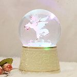 LOVE FOR YOU Gift Wrapped Music Box Crystal Unicorn Color Lights Snow Globe for Girls and Women Baby Kids Sister Niece Daughter Mom Granddaughter Grandma Christmas Birthday Presents Gifts