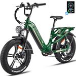 FREESKY 1200W Electric Bike for Adults,52KM/H 48V 20AH Battery,144KM Range,Step-Thru City Ebike with Hydraulic Brakes 20''Fat Tires Full Suspension NFC System Electric Bicycle for Urban Riding