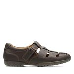 Clarks Men's Recline Open Sandals - Brown Braun/Mahogany Leather, 10 UK