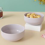 The Earth Store Lavender 500ML Ceramic Bowl Dishwasher & Microwave Safe Bowl Mixing Bowl for Snacks, Pasta, Rice, Dal, Fruits, Salad, Noodles, Maggi and More Serving Bowl- Set of 2