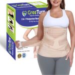 GREETURE 3-in-1 Postpartum Belt After Delivery – Abdominal Belt for Women Tummy Control | Pregnancy Belts After Delivery | Maternity Belt After C-Section | Abdominal Binder for Post Pregnancy Recovery (Universal) (Beige)