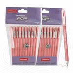 UNOMAX Geltron Pop Gel Pen Red Pack of 20 | Elevate Your Writing Experience: Smooth Writing, Matt Finish Body, Super Smooth Writing, Waterproof Ink Technology,Exam-Friendly