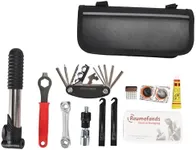 Anchorgoods Bike Tool Kit - 3.7x8.6-Inch Bicycle Repair Tool Set - Steel and Plastic Bike Multitool with Bag - Tool Kit Includes Socket, Spanners, Screwdrivers, Wrenches, and More - Black