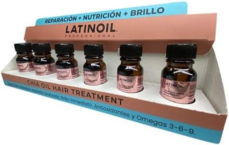 LATINOIL - Chia Oil Hair Treatment, Oil for Hair Frizz and Dryness, Hair Oil Treatment with Chia Seed Oil, Amino acids, Omegas, and Hyaluronic Acid, 12 ml Hair Oil, 6-Pack