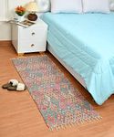 HOMADORN Handmade Sustainable Printed Modern Dhurrie/Rugs/Carpet upcycled from Scrap Fabric for Living Room/Bedside Runner for Enhanced Decor (2x5 feet)