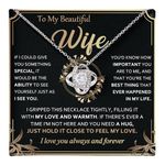 To My Wife Necklace from Husband - Unique Anniversary & Birthday Gift Ideas, Romantic Love Knot Jewelry for Best Wife, Soulmate Present, Beautiful Wifey & Badass Future Wife Wedding, Mothers Day