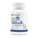Trexgenics VEG COMPLETE DIGEST 3X, 100% Vegetarian Triple Action Digestive Support for Fat, Carbohydrates & Protein with 14 Enzymes, Ginger and Betaine HCL (30 Veg. Capsules) (Pack of 1)