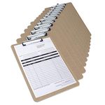 Rapesco 1608 Business Pack: 12 Standard Hardboard Clipboards, A5, Brown