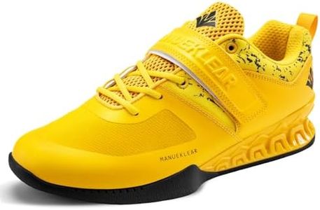 MANUEKLEAR Weight Lifting Shoes Men, Professional Training Weightlifting Shoes, Squat Shoes for Powerlifting with Rubber Non-Slip Sole, Lemon Yellow, 11.5 Women/10 Men
