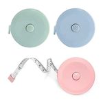 3 Pack Soft Sewing Tape Measure for Body Measuring,79 Inches Mini Measurement Tape,Premium Retractable Fabric and Cloth Tape Measure, Handy, Compact and Easy to Read (Pink Blue Green)