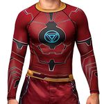 Hayabusa Mens Marvel Hero Elite Long Sleeve Jiu Jitsu Rash Guard - Iron Man, X-Large