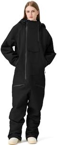 RIUIYELE Womens Mens One Pieces Ski Suits Jumpsuits Insulated Waterproof Snowsuits Winter Outdoor Snowboard Coveralls Black XL