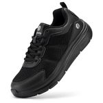 FitVille Mens Extra Wide Fitting Trainers Lightweight Breathable Walking Sneakers Comfortable Shoes for Plantar Fasciitis Swollen Feet Jet Black