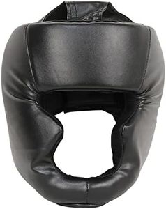 Boxing Headgear for headprotect PU Leather Wrestling Helmet Headgear Soft for Sparring Thai caseing Thai Training Kickboxing Grappling, Black, 50 to 58CM