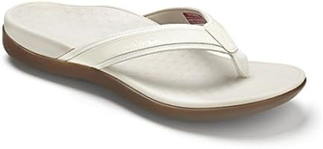 Vionic Women's Tide II Toe Post Sandal - Supportive Ladies Flip Flops That Include Three-Zone Comfort with Orthotic Insole Arch Support, White, 8