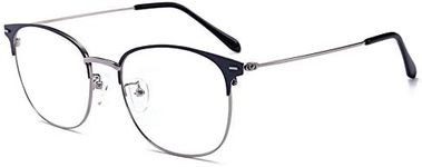 LNTICB® Blue Light Blocking Glasses Computer Reading Glasses Vintage Metal Frame Eyeglasses Clear Lens Filter UV Light Anti Fatigue Lightweight Professional for Men Women