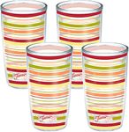 Tervis Tumbler with Wrap, 16-Ounce, Fiesta Sunny Stripes, 4-Pack