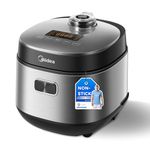 Midea rice cooker with 9 functions, 2L, 4 cups, for 1-3 persons, advanced heating technology, 30 min quick rice, non-stick coating, 24-hour keep warm & timer - STEAM COOKER INSERT, RICE COOKER SMALL