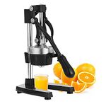 CROSSEWIN Commercial Heavy Duty Countertop Hand Press Manual Juicer Squeezer Fruit Crusher Machine for Orange Citrus Lemon Lime Grapefruit and Pomegranate Black