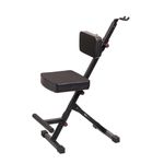 Gator Frameworks Deluxe Guitar Seat with Adjustable Padded Backrest and Cushion, Rear Guitar Hanger Holds both Acoustic and Electric Guitars (GFW-GTR-SEATDLX)
