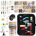 Rustark 1481Pcs Jewelry Making Supplies Kit with Jewelry Pliers, Jewelry Wires, Jewelry Jump Rings Findings, Jewelry Making Tools and Accessories with Storage Bag for Jewelry Making Repair and Beading