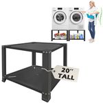 Royxen Laundry Pedestal 28" Wide Universal Fit, Washing Machine Base Stand Dryer Base Platform Heavy Duty with 20" Height, Newest Model (Black)