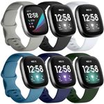 Maledan Compatible with Fitbit Sense Bands/Fitbit Versa 4 Bands/Fitbit Versa 3 Bands for Women, Soft Durable TPU Waterproof Sport Wristband Replacement Strap for Versa 3/Sense/Versa 4/Sense 2, Small