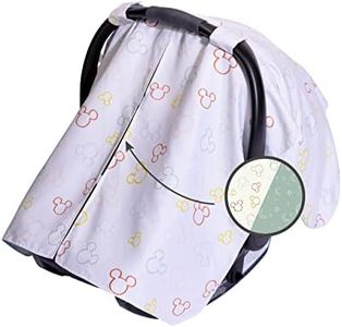 J.L. Childress Disney Baby by Reversible Infant Car Seat Canopy - Shade and Privacy Cover for Baby - Unisex, Multicolor Mickey Mouse