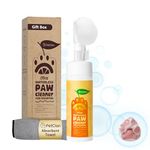Dog Paw Cleaner, Paw Cleaner for Dogs, No-Rinse Foaming Paw Cleaner, Naturally Formulated Dry Shampoo for Dogs with 'Squarub' Brush, 5.5 Fl Oz