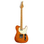 EART NK-C1 Classic Electric Guitar Maple Fingerboard,Stainless Steel Frets,Flame Maple Veneer-Orange