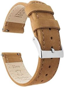 BARTON WATCH BANDS Quick Release Top Grain Leather Watch Band Strap, Gingerbread Leather/Gingerbread Stitching, 22mm