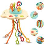 Wembley Montessori Sensory Teething Pull String Toys For 1+ Year Old Travel Toys For Babies, Food Grade Silicone Baby Toys Fine Motor Skills Toddler Activity Toys - Bis Approved,Multicolor