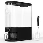 Retail Blade - 25lb Black Rice Dispenser, Measuring Cup & Sponge. Airtight Grain, Bean & Rice Container. NEW Clear Black Design. Easy To Use Grain Dispensing Storage Container For Kitchen