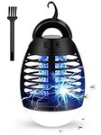 BroElec Mosquito Killer Lamp Portable Tent Light Mini Electric Bug Zapper 3 Brightness Levels LED Camping Lamp IP66 Waterproof USB Rechargeable Retractable Hook Non-Toxic for Camping Outdoor Garden